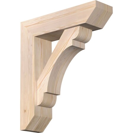 Ekena Millwork Olympic Slat Smooth Bracket w/ Offset Brace, Douglas Fir, 7 1/2"W x 28"D x 32"H BKT0806X28X32OLY06SDF